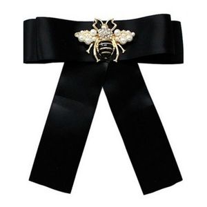 House of Charlotte Boutique Jewelry - Pearl Bee Pendant Bow Tie Pin House of Charlotte Boutique Jewelry - Pearl Bee Pendant Bow Tie Pin